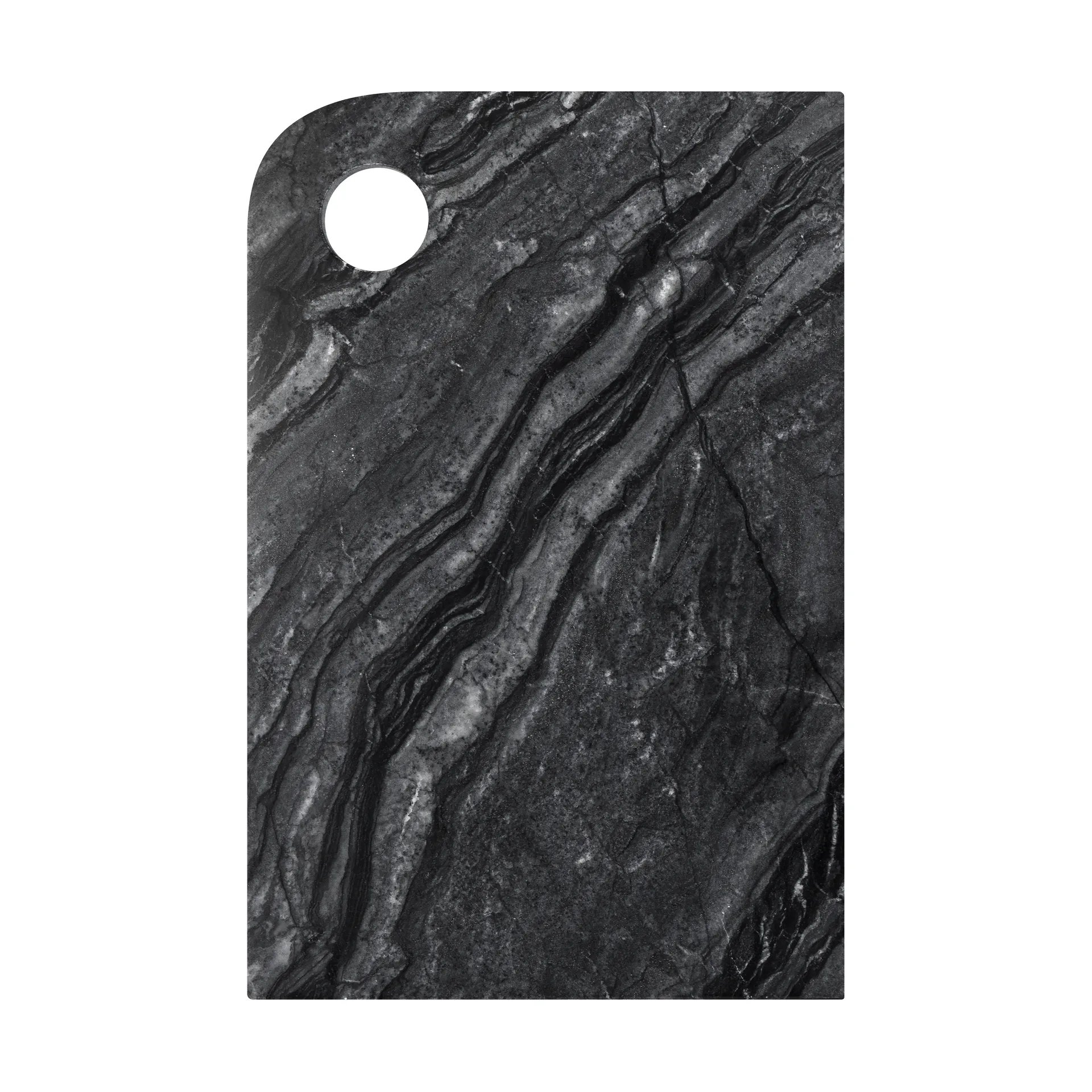 Marble δίσκος σερβιρίσματος medium 20x30 cm, Black-grey Mette Ditmer