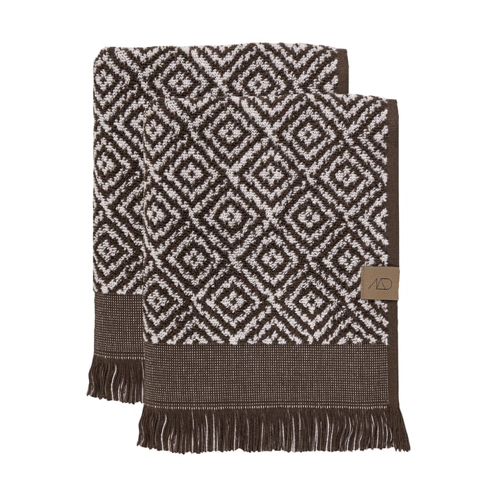 Πετσέτα επισκεπτών Morocco 35x55 cm 2-pack - Chocolate-off-white - Mette Ditmer