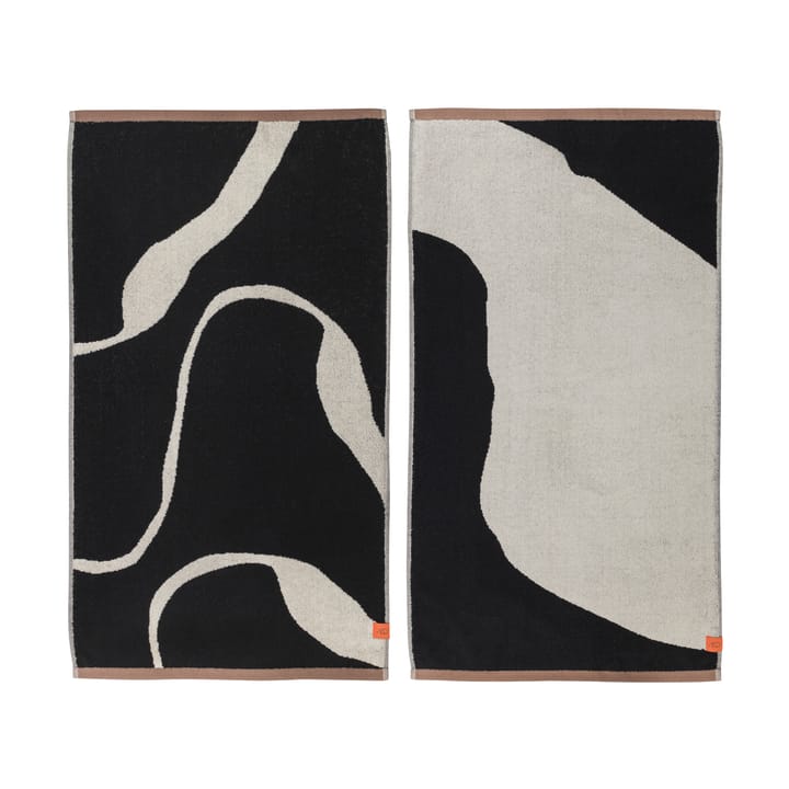 Πετσέτα επισκεπτών Nova Arte 40 x 55 εκ., 2 τεμ. - Μαύρο-υπόλευκο - Mette Ditmer