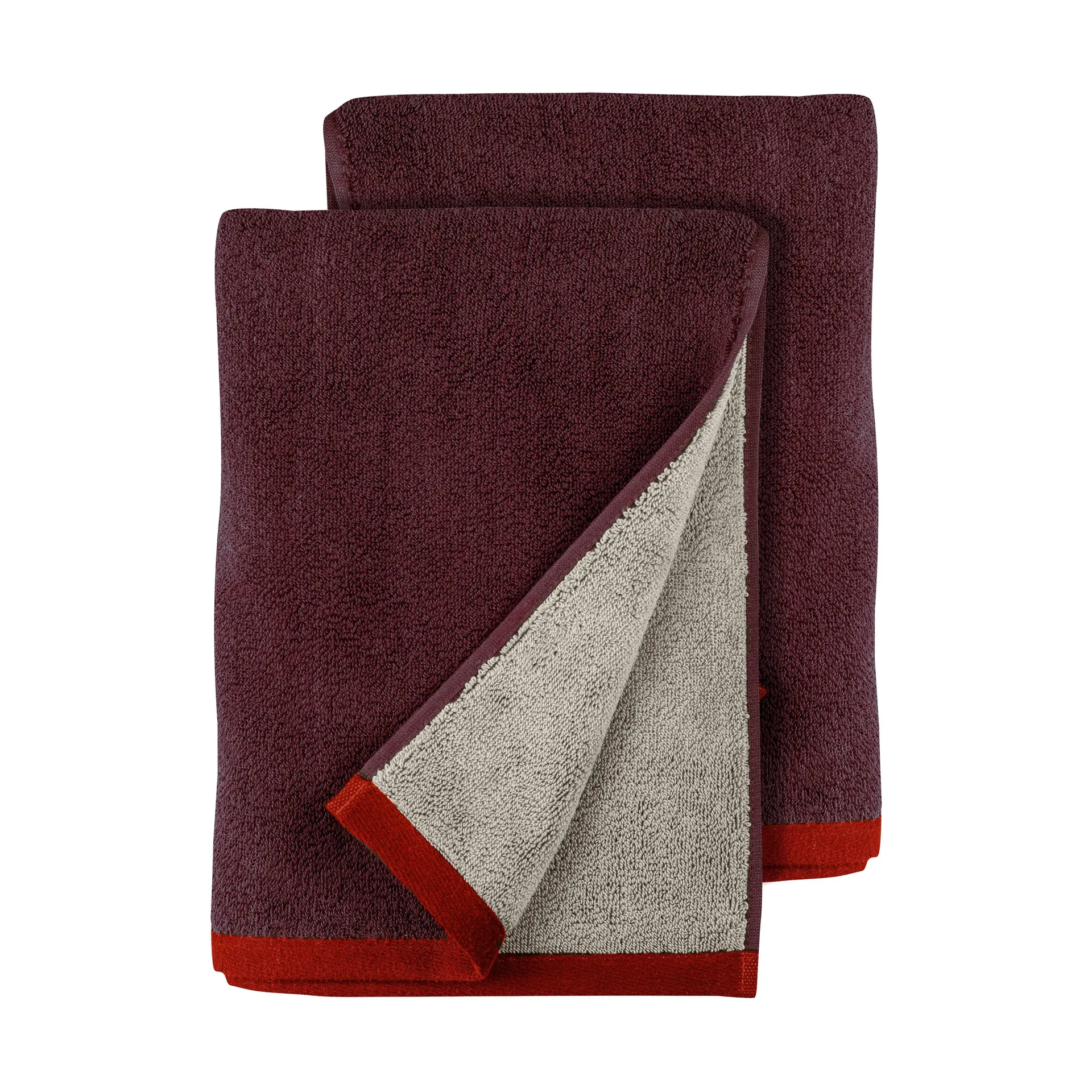 Soft guest towel 40x55 cm 2-pack, Red-Grey (κόκκινο-γκρι), 40x55 εκ. Mette Ditmer