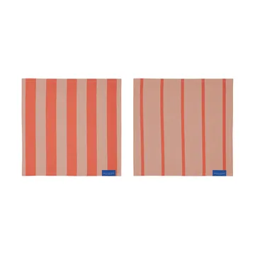 Πανί πιάτων Stripes 33x33 cm σετ 2 τεμαχίων - Latte - Mette Ditmer