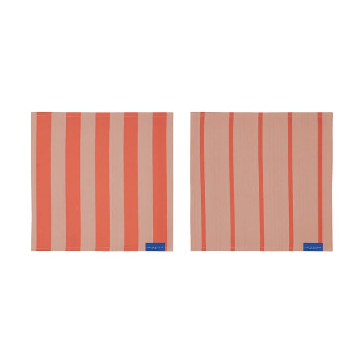 Πανί πιάτων Stripes 33x33 cm σετ 2 τεμαχίων - Latte - Mette Ditmer