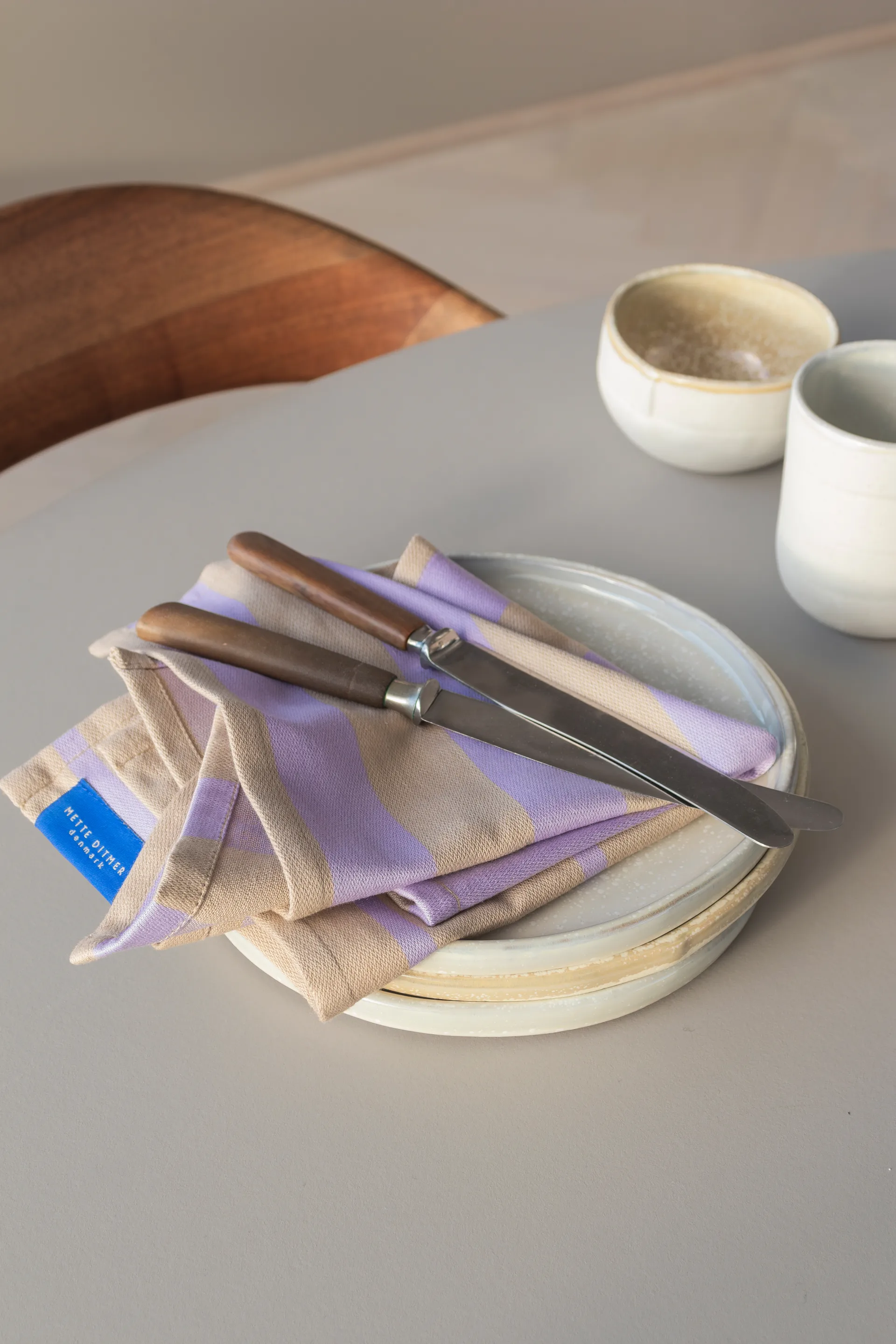 Πανί πιάτων Stripes 33x33 cm σετ 2 τεμαχίων, Sand Mette Ditmer