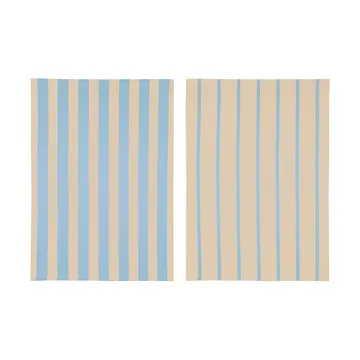Πετσέτα κουζίνας Stripes 50x70 cm 2-pack - Blue-Beige (μπλε-μπεζ), 50x70 εκ. - Mette Ditmer