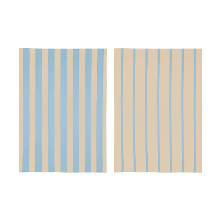 Πετσέτα κουζίνας Stripes 50x70 cm 2-pack - Blue-Beige (μπλε-μπεζ), 50x70 εκ. - Mette Ditmer