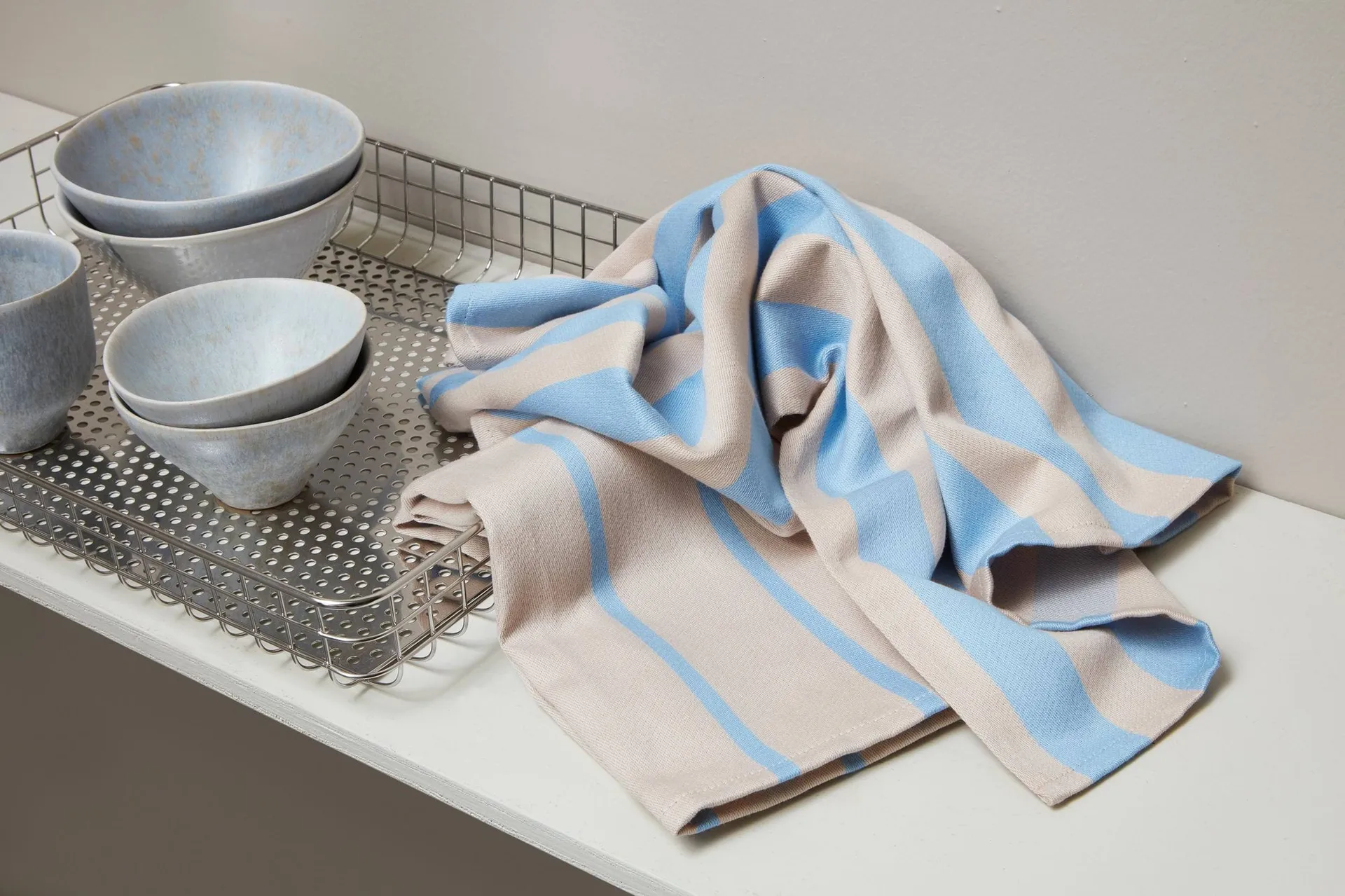 Πετσέτα κουζίνας Stripes 50x70 cm 2-pack, Blue-Beige (μπλε-μπεζ), 50x70 εκ. Mette Ditmer