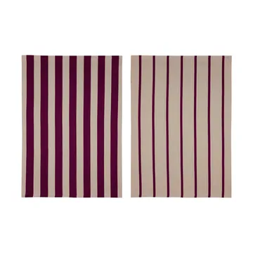 Πετσέτα κουζίνας Stripes 50x70 cm 2-pack - Red-Beige (κόκκινο-μπεζ), 50x70 εκ. - Mette Ditmer