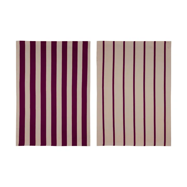 Πετσέτα κουζίνας Stripes 50x70 cm 2-pack - Red-Beige (κόκκινο-μπεζ), 50x70 εκ. - Mette Ditmer