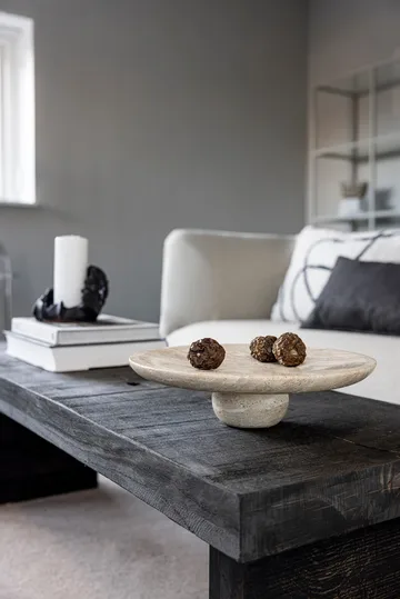 Travertin βάθρο - Linen, Ø32x8,5 cm - Mette Ditmer