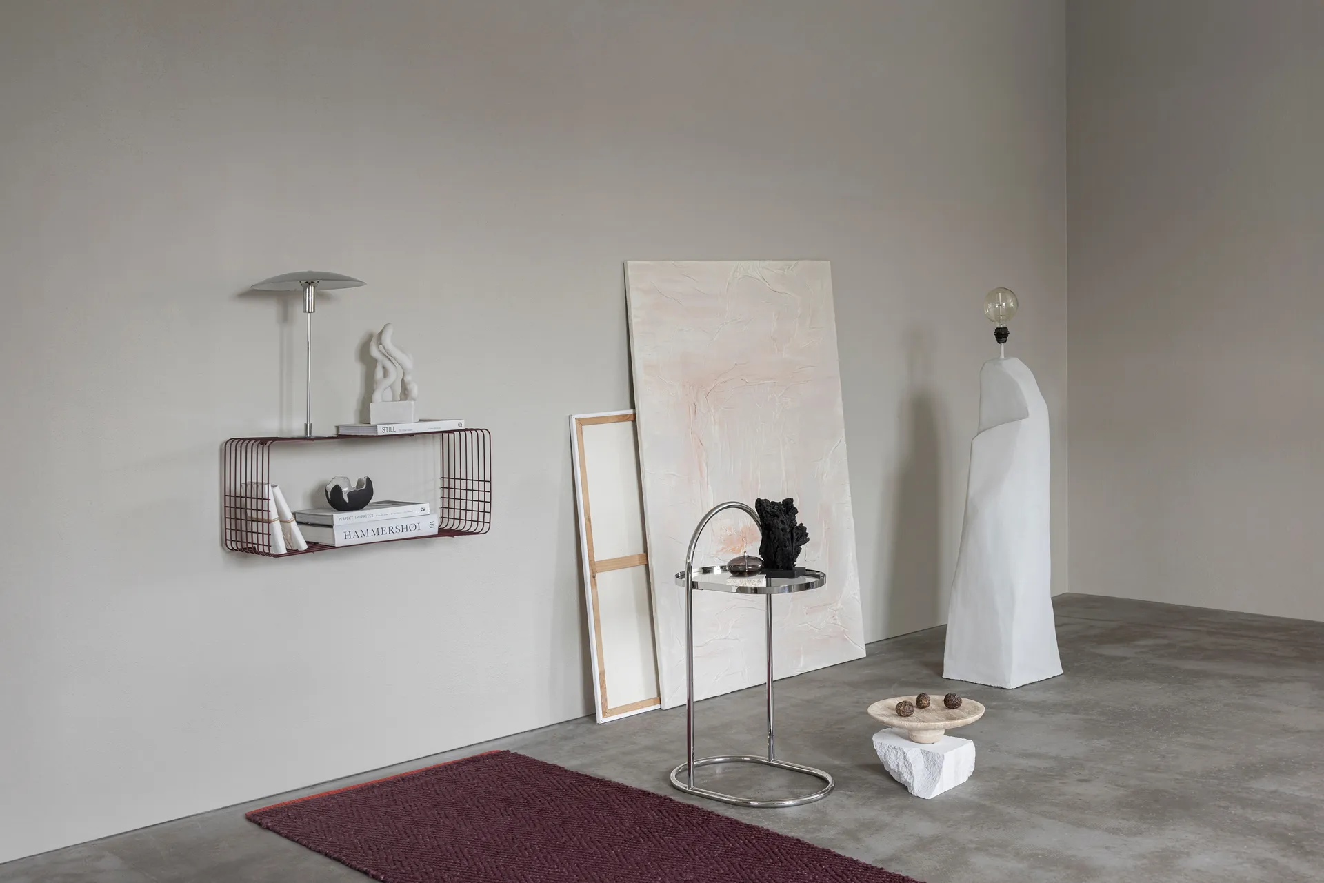 Travertin βάθρο, Linen, Ø32x8,5 cm Mette Ditmer