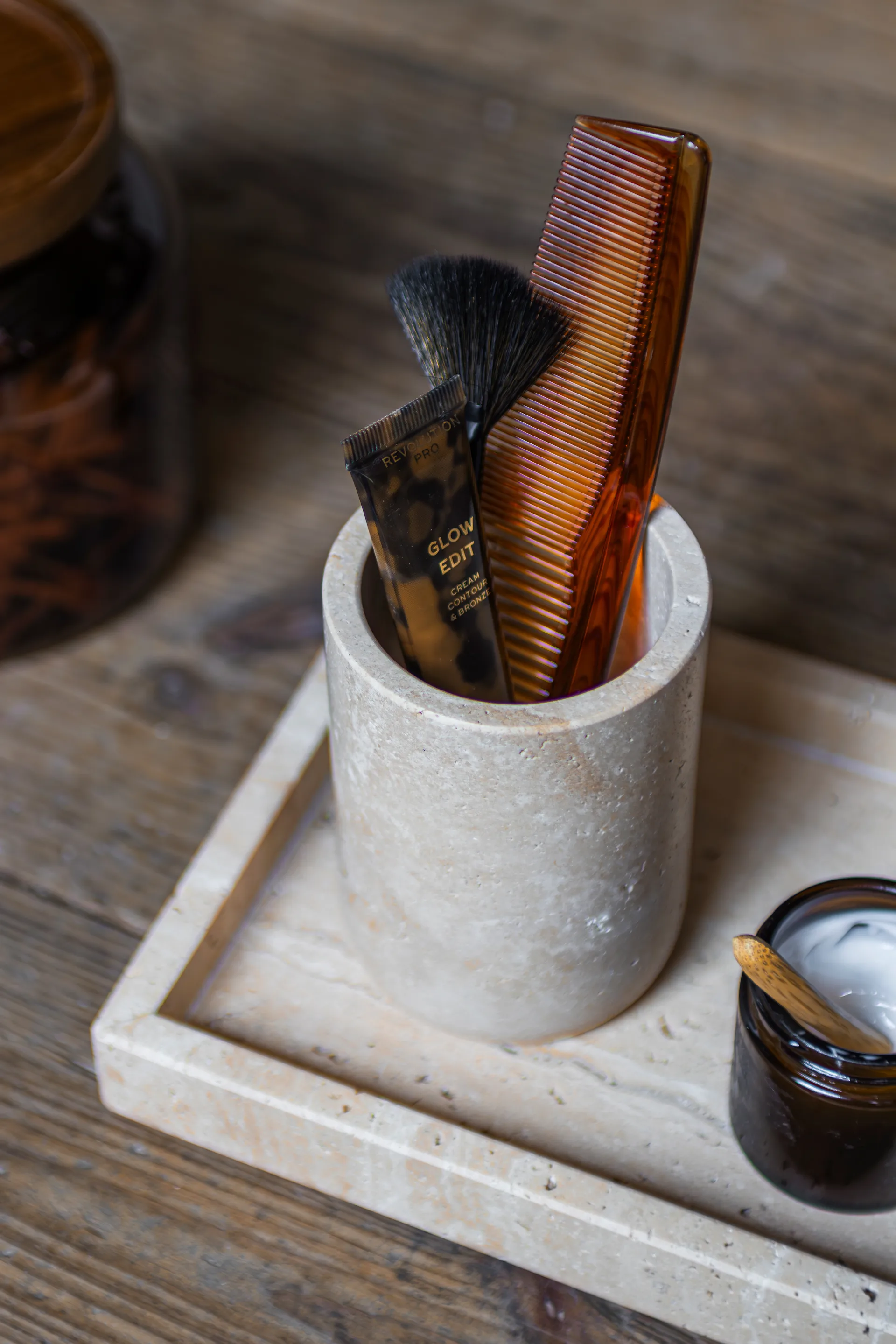 Travertine θήκη οδοντόβουρτσας 10 cm, Λινό Mette Ditmer