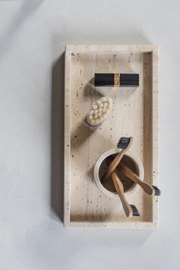 Travertine διακοσμητικός δίσκος 16x31 cm - Λίνο - Mette Ditmer