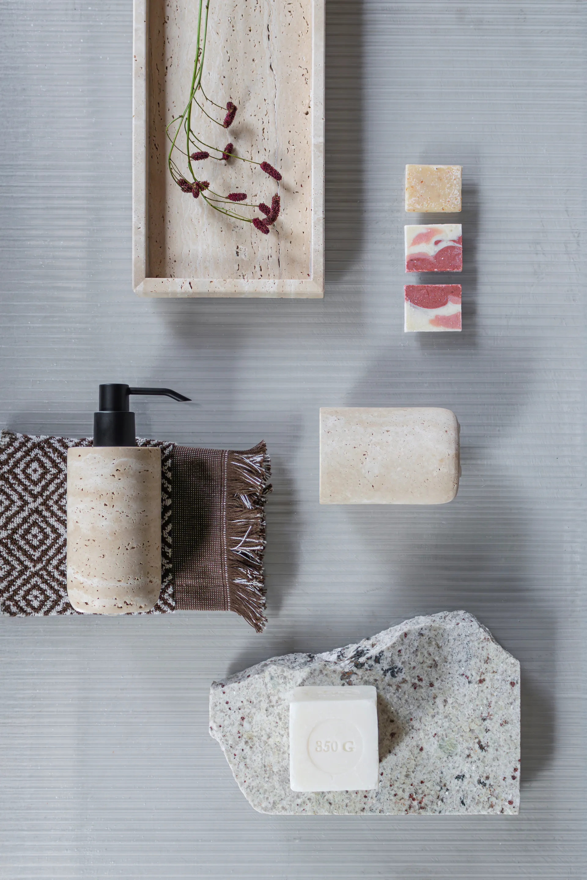 Travertine δοσομετρητής σαπουνιού 17,5 cm, Λίνο Mette Ditmer