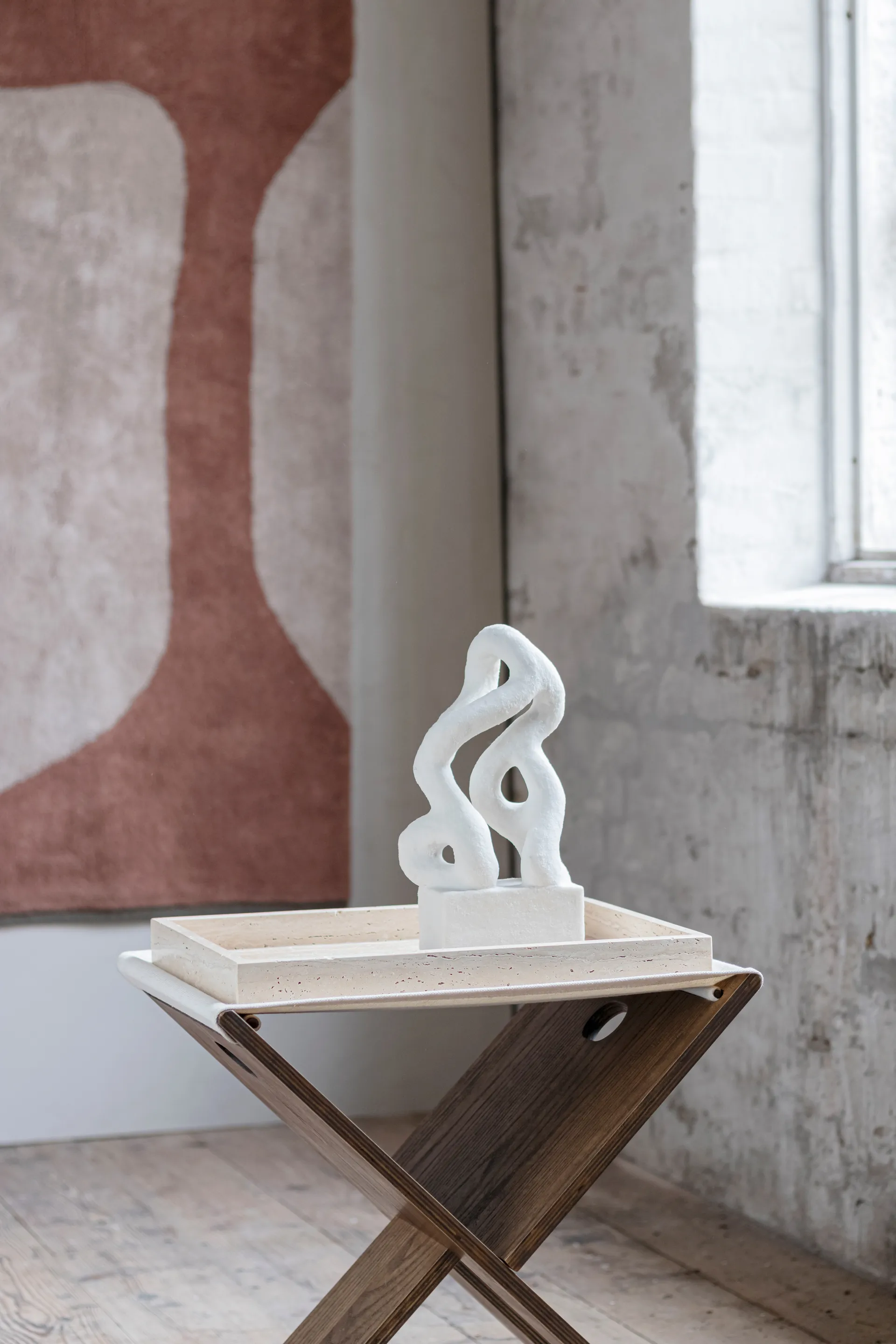 Travertine διακοσμητικός δίσκος 30x40 cm., Λινό Mette Ditmer