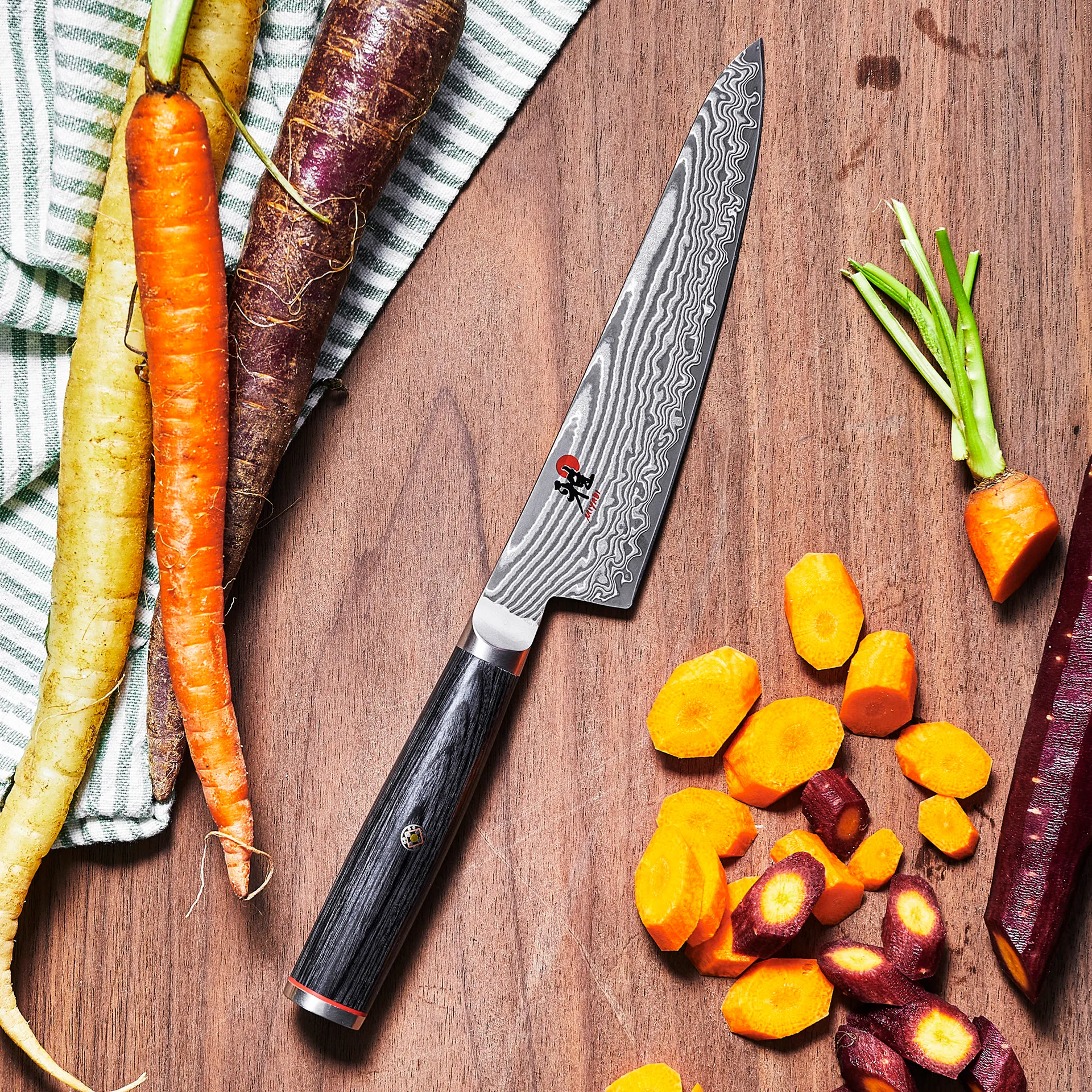 Raw 5000FCD shotoh μαχαίρι αποφλοίωσης 14 εκ., Damaskus-μαύρο Miyabi