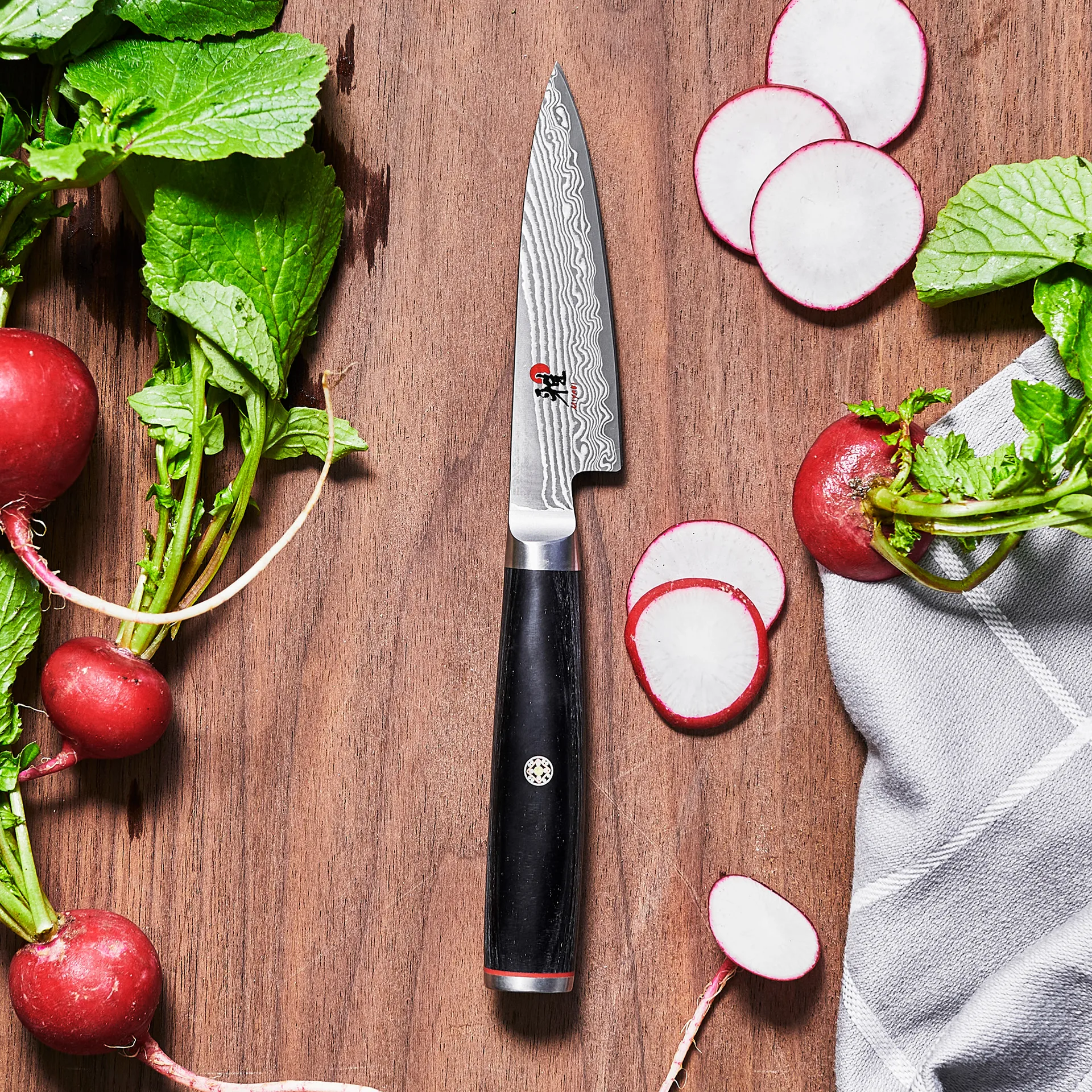 Raw 5000FCD shotoh μαχαίρι αποφλοίωσης 9 εκ., Damaskus-μαύρο Miyabi