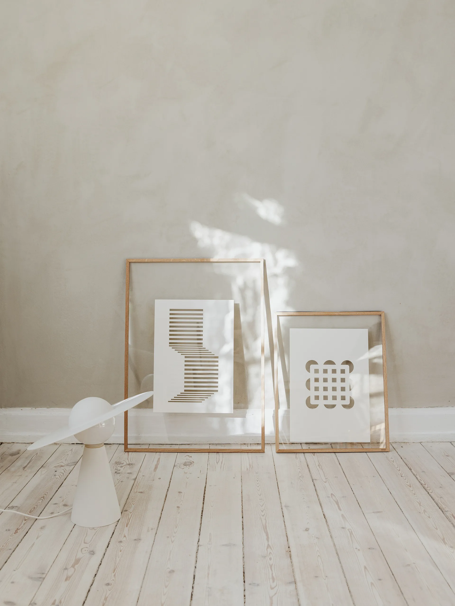 Ανάγλυφο έργο τέχνης με κύκλους και τετράγωνα 21x29,7 εκ, Υπόλευκο MOEBE