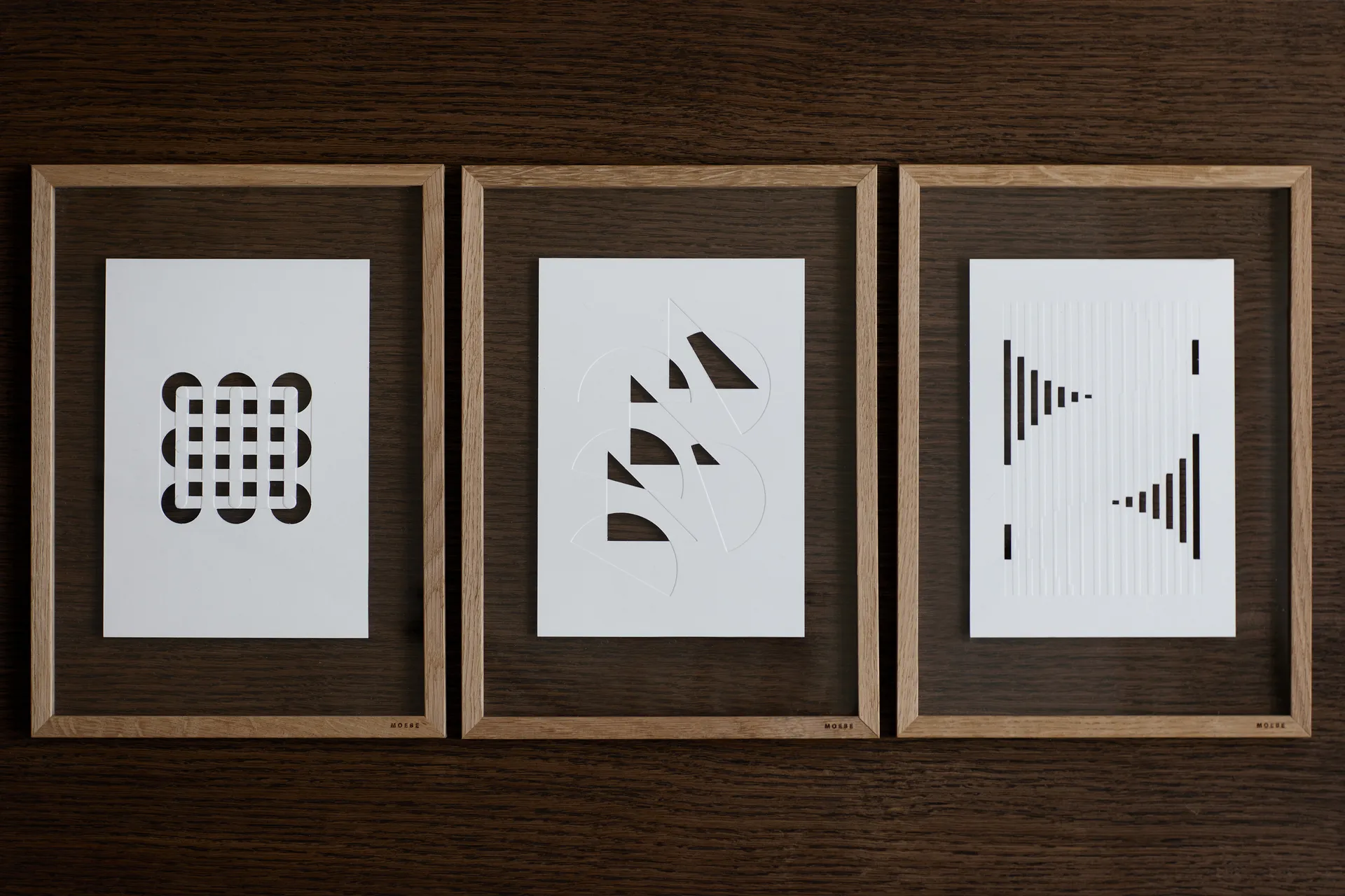 Ανάγλυφο έργο τέχνης με φυσικές γραμμές 21x29,7 εκ, Υπόλευκο MOEBE