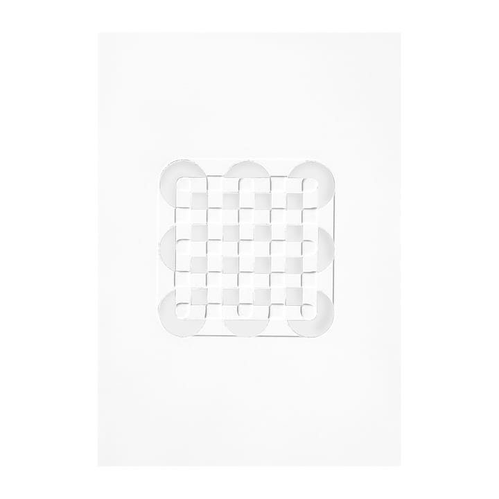 Ανάγλυφο έργο τέχνης με κύκλους και τετράγωνα 29,7x42 εκ - Υπόλευκο - MOEBE