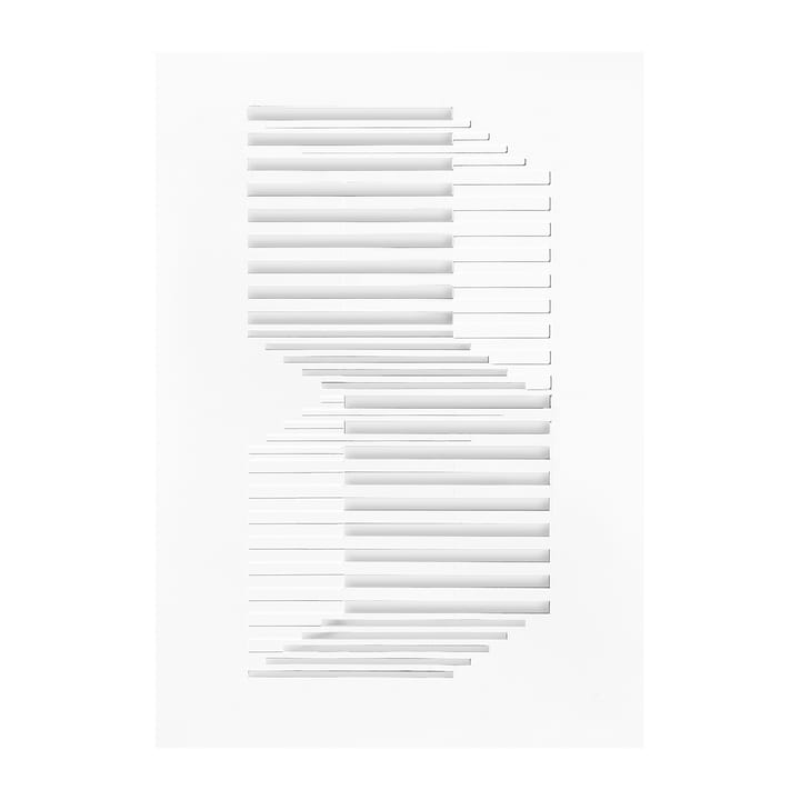 Ανάγλυφο έργο τέχνης με μετατοπισμένες γραμμές 29,7x42 εκ - Υπόλευκο - MOEBE