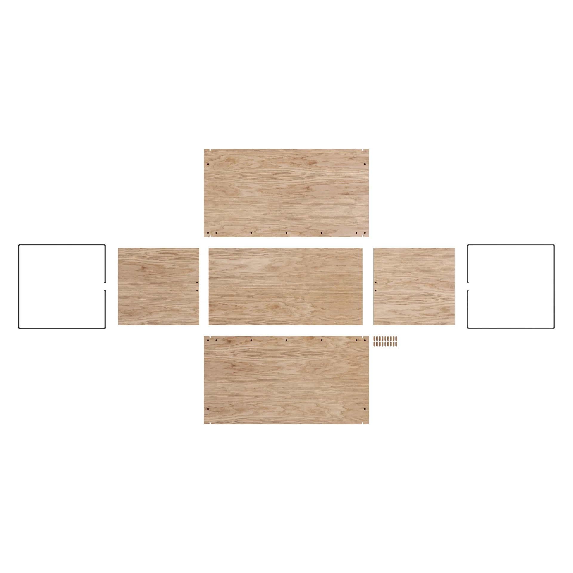 Κουτί αποθήκευσης από δρυ 33x60 εκ., Wood. black MOEBE