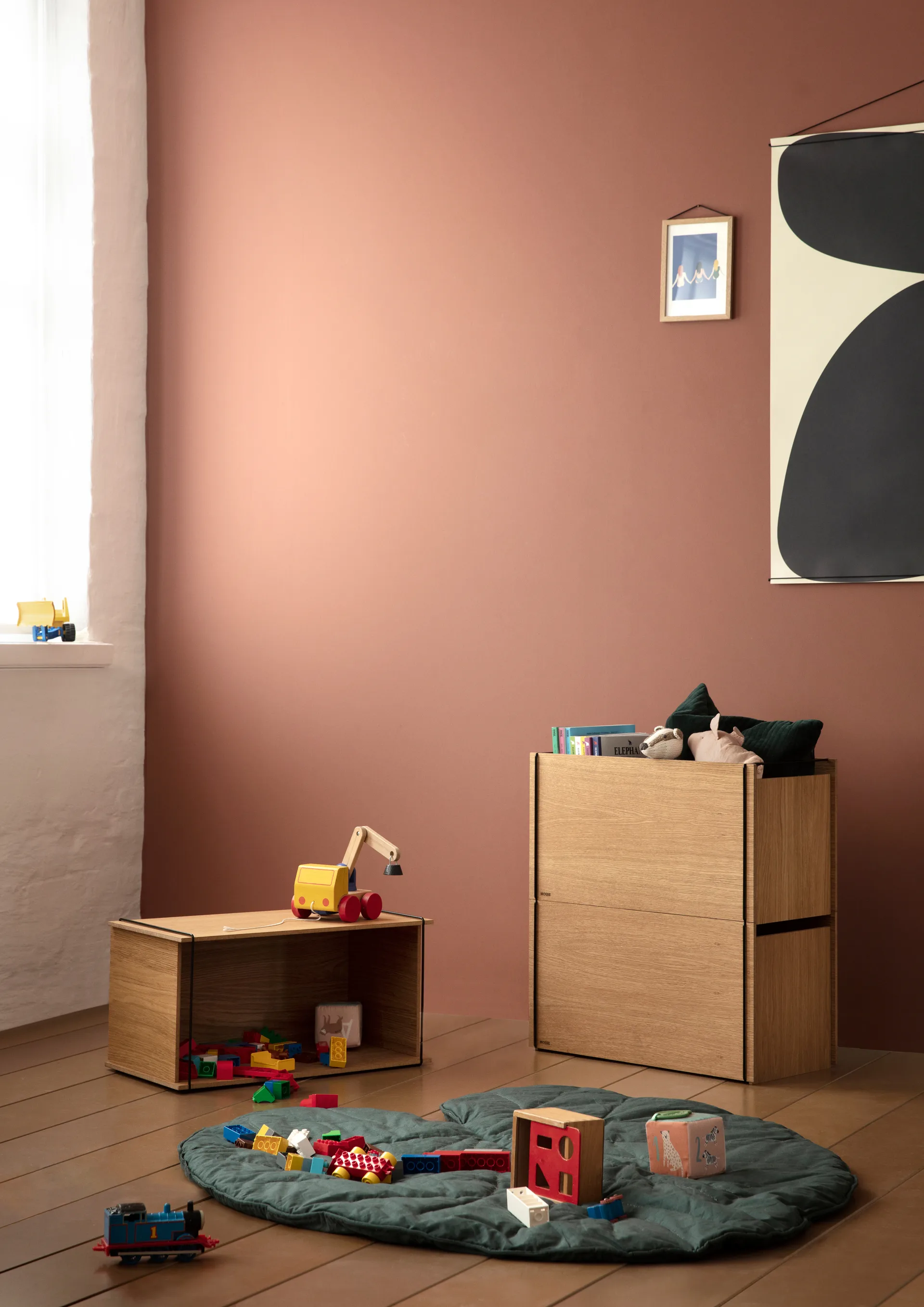 Κουτί αποθήκευσης από δρυ 33x60 εκ., Wood. black MOEBE