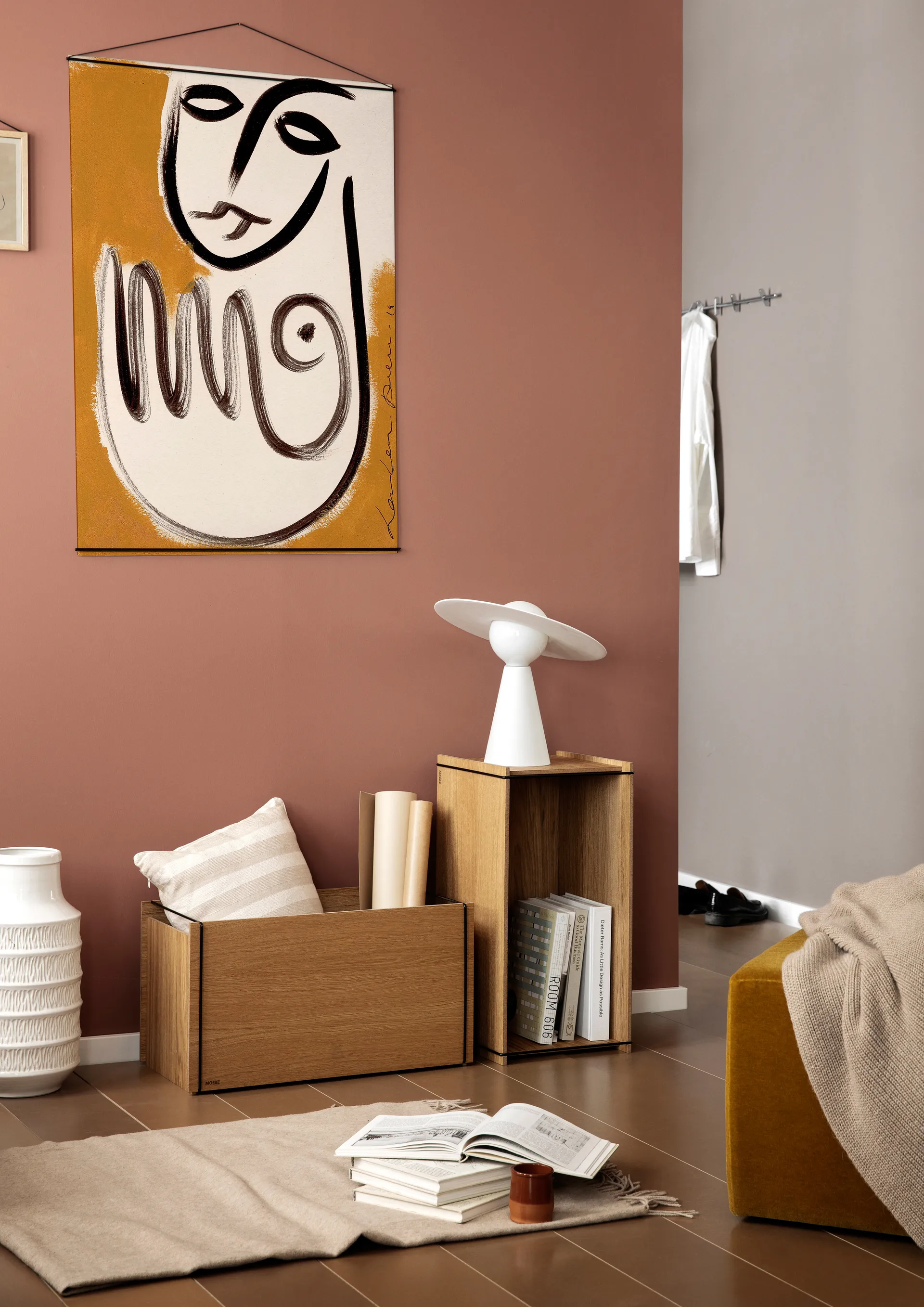 Κουτί αποθήκευσης από δρυ 33x60 εκ., Wood. black MOEBE