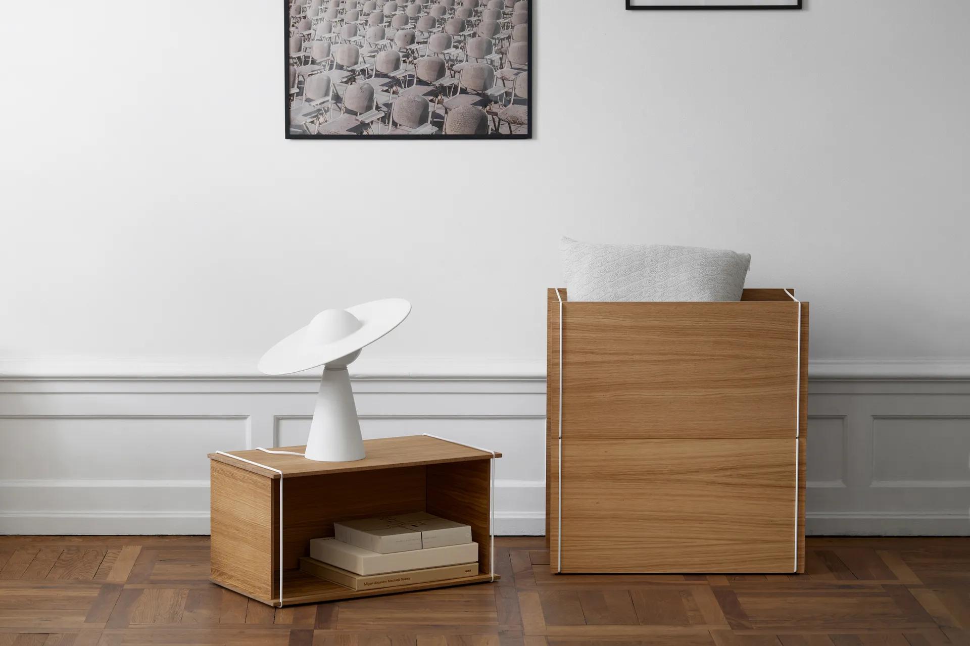 Κουτί αποθήκευσης από δρυ 33x60 εκ., Wood. white MOEBE