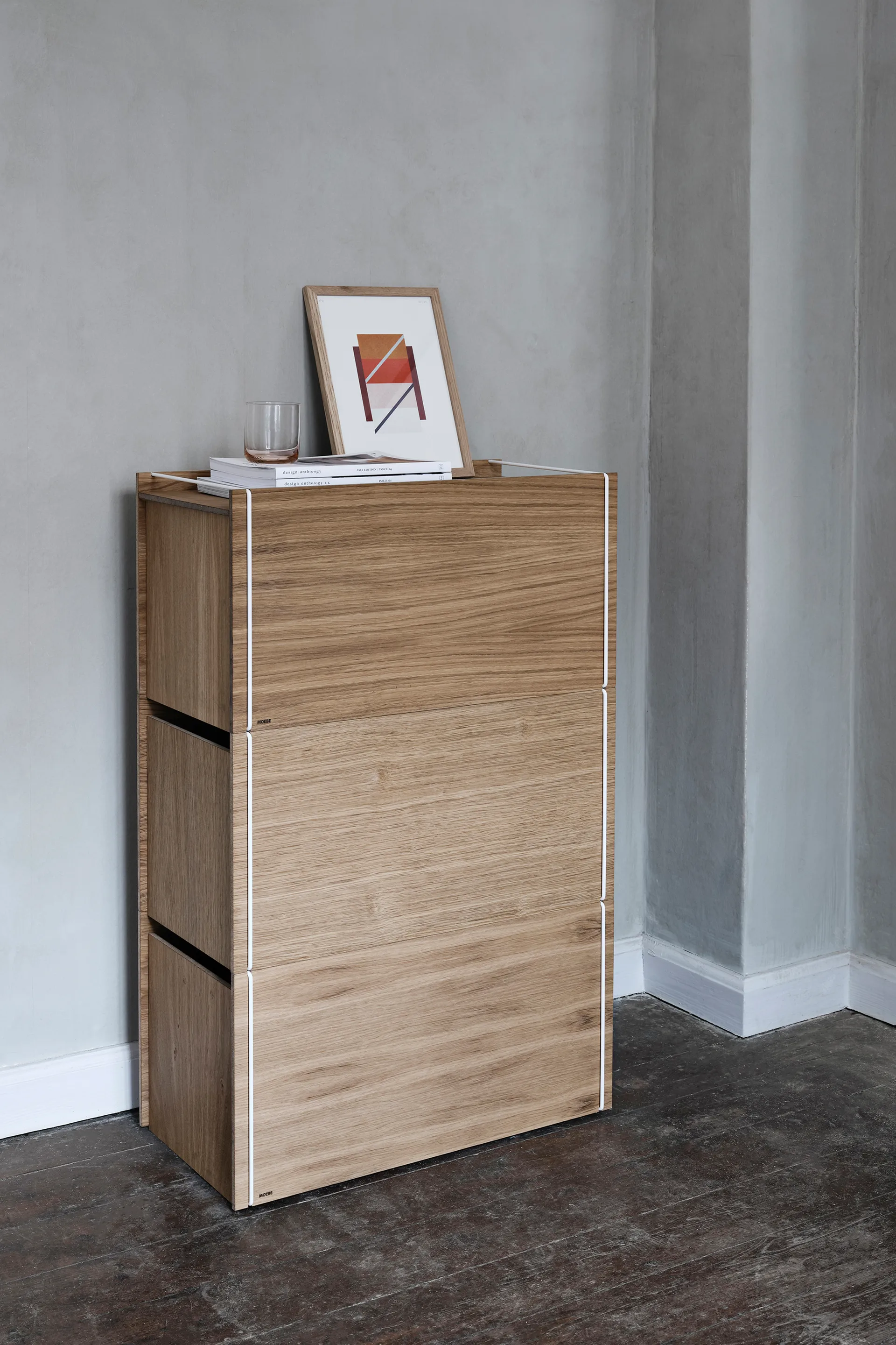 Κουτί αποθήκευσης από δρυ 33x60 εκ., Wood. white MOEBE