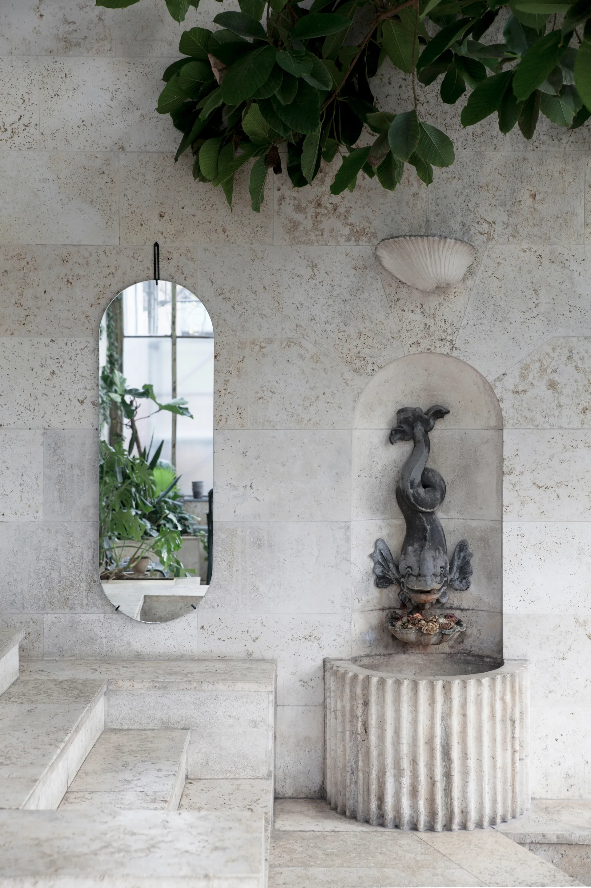 Καθρέφτης τοίχου 40,4x146,9 εκ, Μαύρο MOEBE