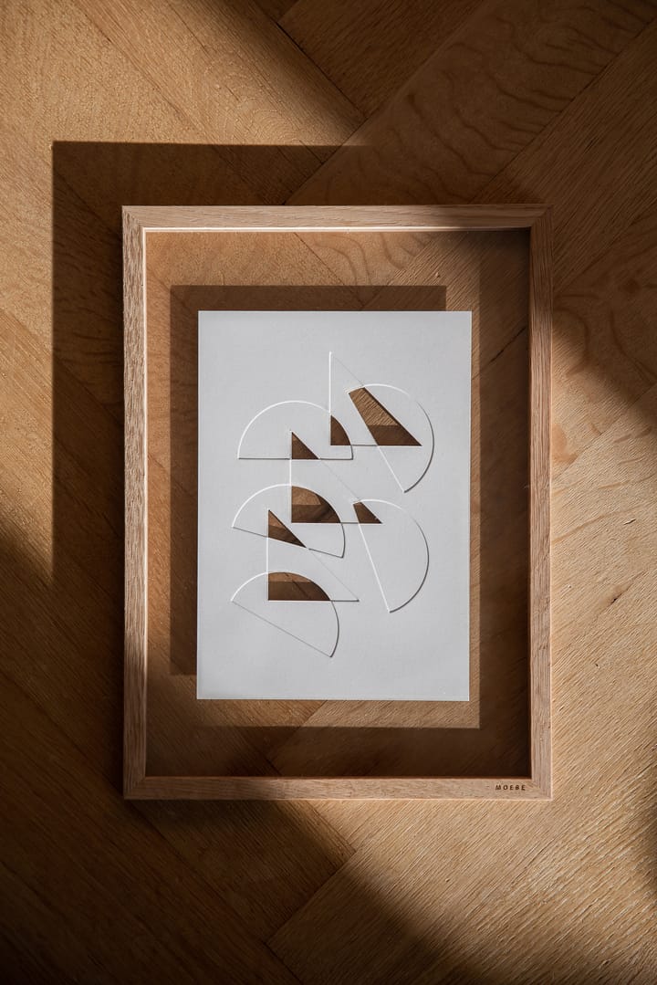 Ανάγλυφο έργο τέχνης half moons & triangles 21x29.7 cm, Offwhite MOEBE