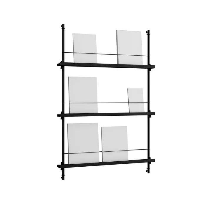 Magazine Shelving επιτοίχια θήκη περιοδικών - Μαύρο, 85x115x7 εκ., MS.115.1 - MOEBE