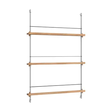Magazine Shelving επιτοίχια θήκη περιοδικών - Δρυς-ανοξείδωτος χάλυβας, 85x115x7 εκ., MS.115.1 - MOEBE