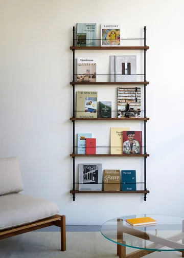 Magazine Shelving επιτοίχια θήκη περιοδικών - Μαύρο-ανοξείδωτο ατσάλι, 85x65x7 cm, MS.65.1 - MOEBE