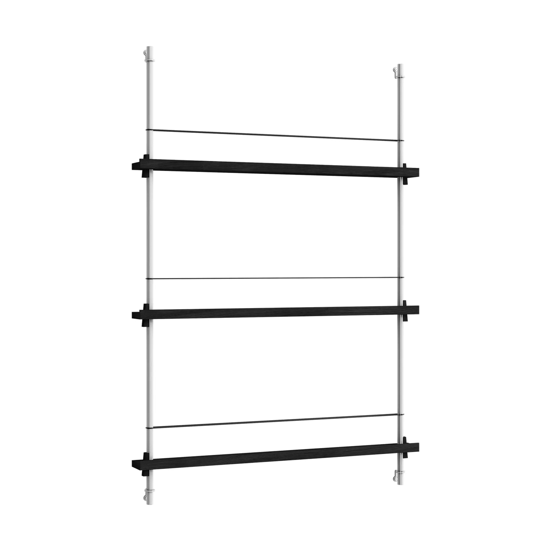 Magazine Shelving επιτοίχια θήκη περιοδικών, Black-ανοξείδωτος χάλυβας, 85x115x7 cm, MS.115.1 MOEBE