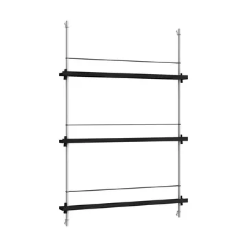 Magazine Shelving επιτοίχια θήκη περιοδικών - Black-ανοξείδωτος χάλυβας, 85x115x7 cm, MS.115.1 - MOEBE