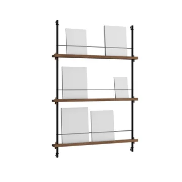 Magazine Shelving επιτοίχια θήκη περιοδικών - Καπνισμένη δρυς-black, 85x115x7 cm, MS.115.1 - MOEBE