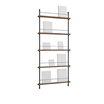 Magazine Shelving επιτοίχια θήκη περιοδικών - Καπνισμένη δρυς-black, 85x180x7 εκ., MS.180.1 - MOEBE