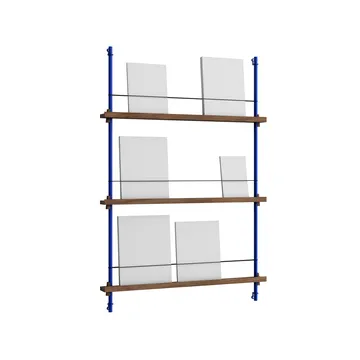 Magazine Shelving επιτοίχια θήκη περιοδικών - Καπνιστή δρυς-deep blue, 85x115x7 cm, MS.115.1 - MOEBE