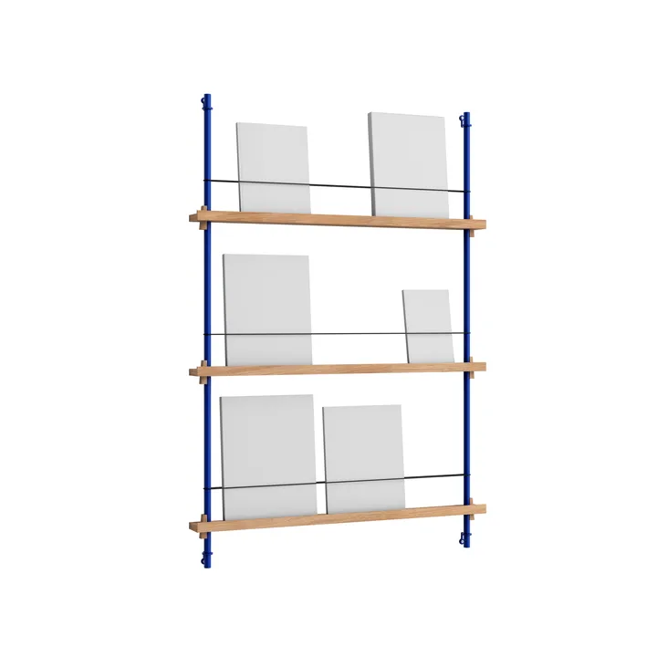 Magazine Shelving επιτοίχια θήκη περιοδικών - Δρύς-deep blue, 85x115x7 εκ., MS.115.1 - MOEBE
