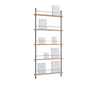 Magazine Shelving επιτοίχια θήκη περιοδικών - Δρυς-deep blue, 85x180x7 εκ., MS.180.1 - MOEBE