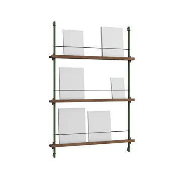 Magazine Shelving επιτοίχια θήκη περιοδικών - Καπνισμένη δρυς-pine green, 85x115x7 cm, MS.115.1 - MOEBE