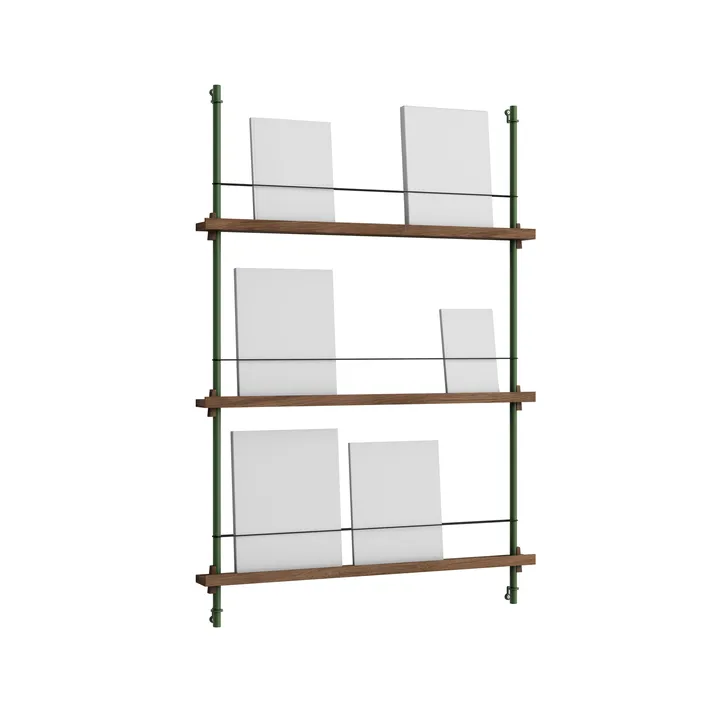 Magazine Shelving επιτοίχια θήκη περιοδικών - Καπνισμένη δρυς-pine green, 85x115x7 cm, MS.115.1 - MOEBE