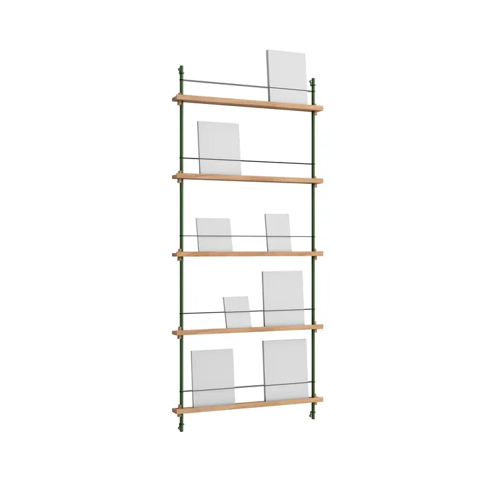 Magazine Shelving επιτοίχια θήκη περιοδικών - Δρυς-pine green, 85x180x7 cm, MS.180.1 - MOEBE