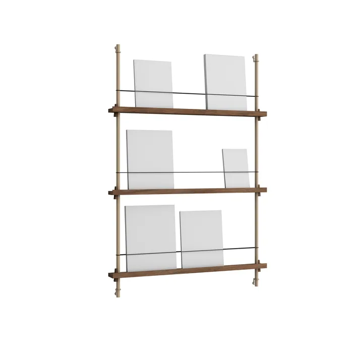 Magazine Shelving επιτοίχια θήκη περιοδικών - Καπνισμένη δρυς-warm grey, 85x115x7 cm, MS.115.1 - MOEBE