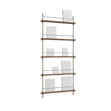 Magazine Shelving επιτοίχια θήκη περιοδικών - Καπνισμένη δρυς-warm grey, 85x180x7 cm, MS.180.1 - MOEBE