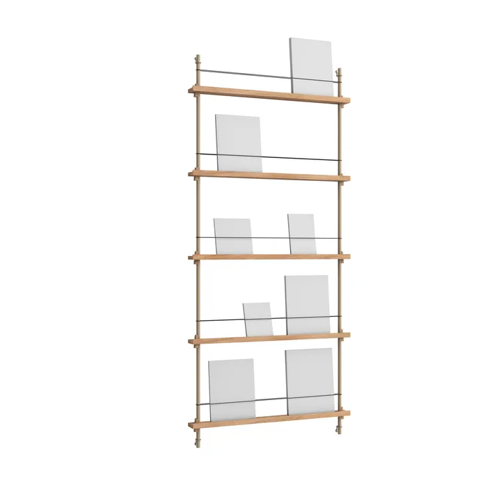 Magazine Shelving επιτοίχια θήκη περιοδικών - Δρυς-warm grey, 85x180x7 εκ., MS.180.1 - MOEBE