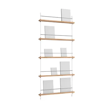 Magazine Shelving επιτοίχια θήκη περιοδικών - Δρύινο-white, 85x180x7 cm, MS.180.1 - MOEBE