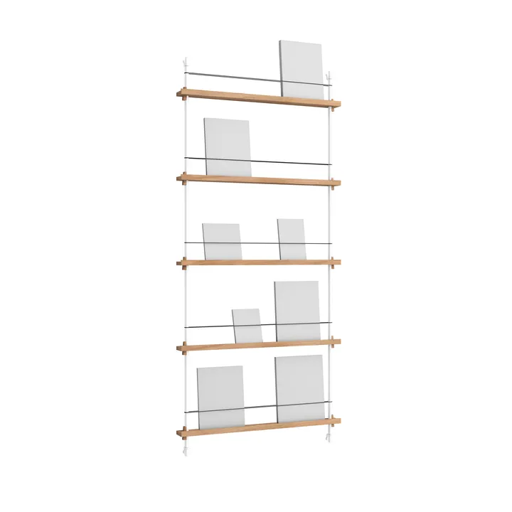 Magazine Shelving επιτοίχια θήκη περιοδικών - Δρύινο-white, 85x180x7 cm, MS.180.1 - MOEBE