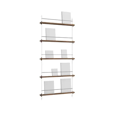 Magazine Shelving επιτοίχια θήκη περιοδικών - Καπνισμένη δρυς-white, 85x180x7 cm, MS.180.1 - MOEBE